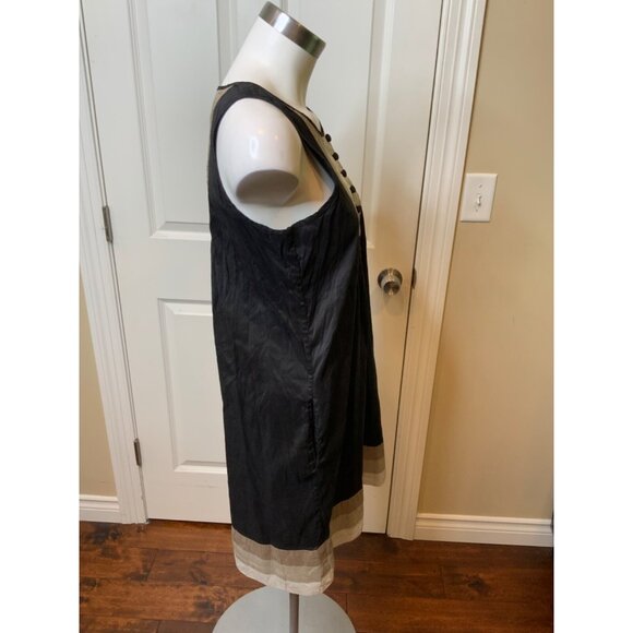 Calypso St. Barth Black & Gray 100% Silk Sleeveless Dress, Size Medium - Picture 2 of 5